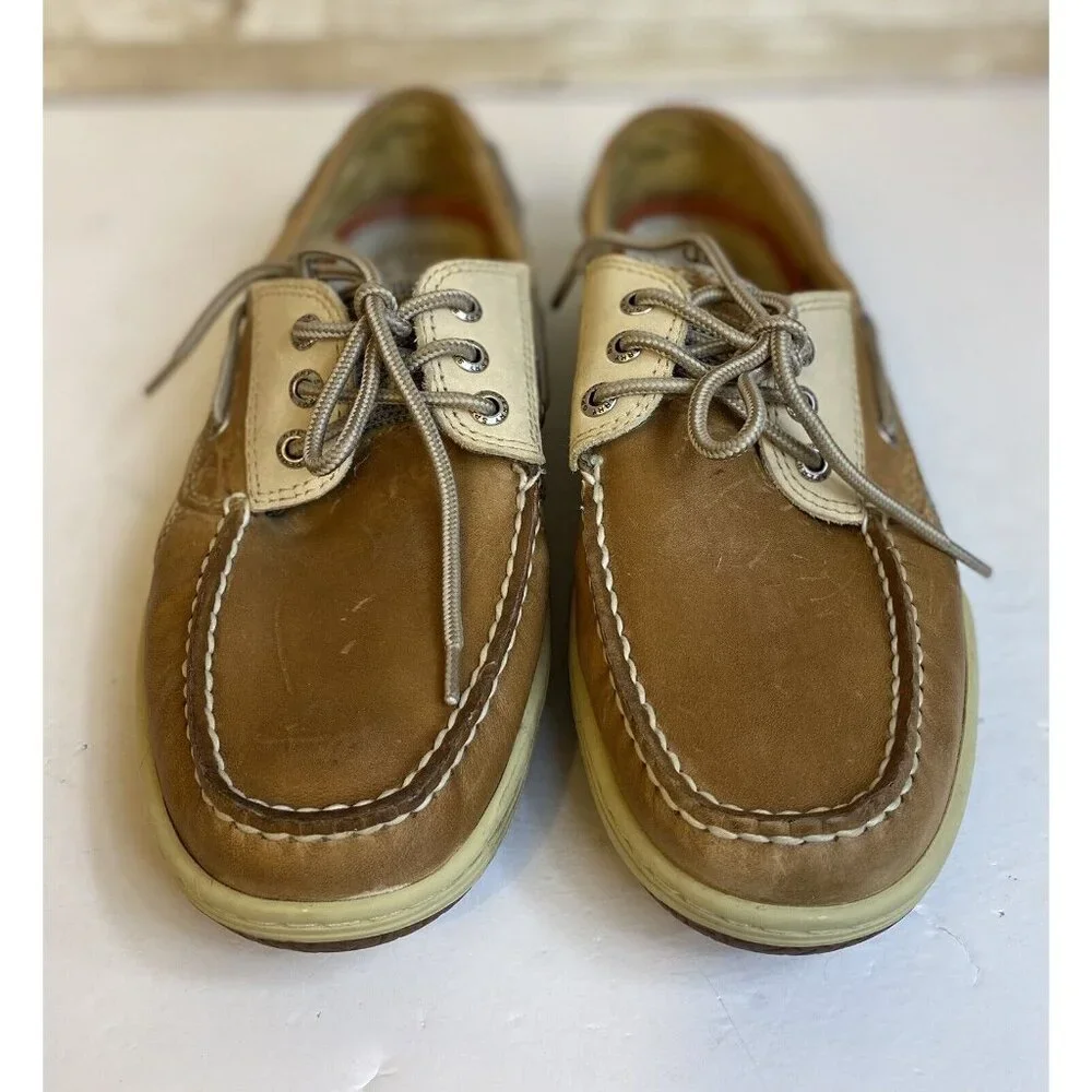 Sperry Mens Top-Sider Billfish 3-Eye Size 8.5 Wide Boat Shoes Camel 0799023